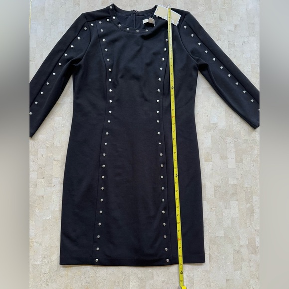 Michael KORS Black w Silver Metal Studs Bodycon Sexy Dress Women’s Sz 10 NWT - Picture 5 of 7